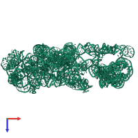 PDB entry 3j2d coloured by chain, top view.