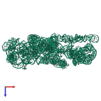 PDB entry 3j2e coloured by chain, top view.
