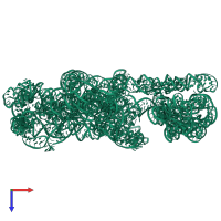 PDB entry 3j2g coloured by chain, top view.