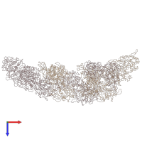 PDB entry 3j32 coloured by chain, top view.