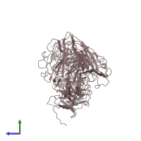 PDB entry 3j3o coloured by chain, side view.