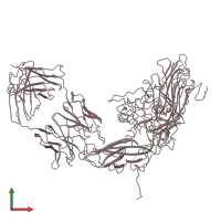 PDB entry 3j3p coloured by chain, front view.