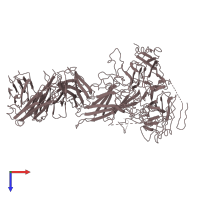 PDB entry 3j3p coloured by chain, top view.