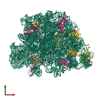 PDB entry 3j3w coloured by chain, front view.