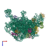 PDB entry 3j3w coloured by chain, top view.