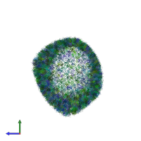 PDB entry 3j3y coloured by chain, side view.