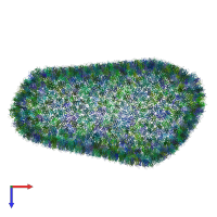 PDB entry 3j3y coloured by chain, top view.