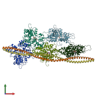 PDB entry 3j4k coloured by chain, front view.