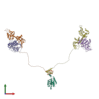PDB entry 3j4q coloured by chain, front view.