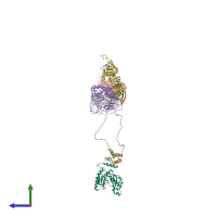 PDB entry 3j4q coloured by chain, side view.