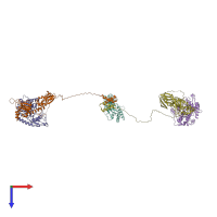 PDB entry 3j4q coloured by chain, top view.