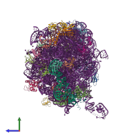 PDB entry 3j5l coloured by chain, side view.