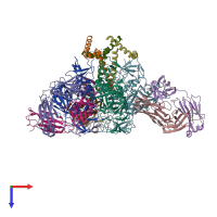 PDB entry 3j5m coloured by chain, top view.