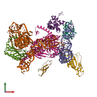 PDB entry 3j5s coloured by chain, front view.