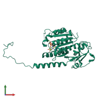 PDB entry 3j5v coloured by chain, front view.