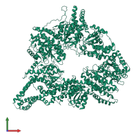 PDB entry 3j68 coloured by chain, front view.
