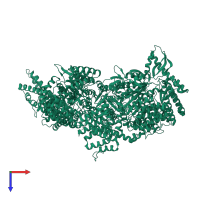 PDB entry 3j68 coloured by chain, top view.