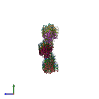 PDB entry 3j6f coloured by chain, side view.