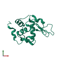 PDB entry 3j6k coloured by chain, front view.