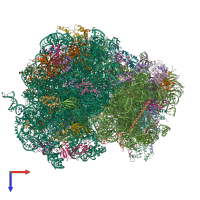 PDB entry 3j6y coloured by chain, top view.