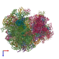 PDB entry 3j77 coloured by chain, top view.