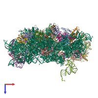 PDB 3j7a coloured by chain and viewed from the top.