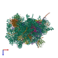 PDB entry 3j7q coloured by chain, top view.