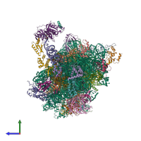 PDB entry 3j81 coloured by chain, side view.