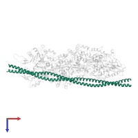 tropomyosin alpha-1 in PDB entry 3j8a, assembly 1, top view.
