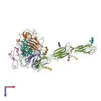 PDB entry 3j8f coloured by chain, top view.