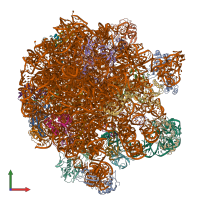 PDB entry 3j8g coloured by chain, front view.