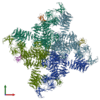 PDB entry 3j8h coloured by chain, front view.