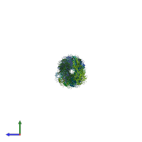 PDB entry 3j8j coloured by chain, side view.