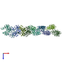 PDB entry 3j8j coloured by chain, top view.