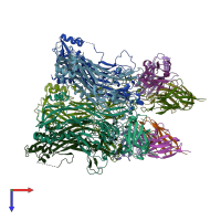 PDB entry 3j8z coloured by chain, top view.
