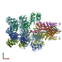 PDB entry 3j98 coloured by chain, front view.