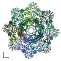 PDB entry 3j9l coloured by chain, front view.