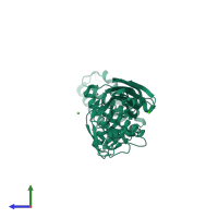 PDB entry 3j9s coloured by chain, side view.