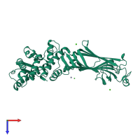 PDB entry 3j9s coloured by chain, top view.