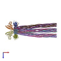 PDB entry 3ja6 coloured by chain, top view.