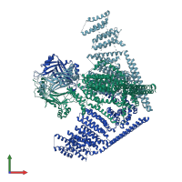 PDB entry 3jac coloured by chain, front view.