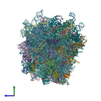 PDB entry 3jag coloured by chain, side view.