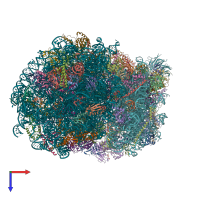 PDB entry 3jai coloured by chain, top view.