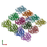 PDB entry 3jak coloured by chain, front view.