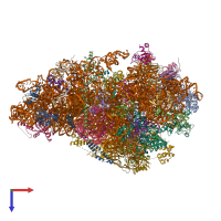 PDB entry 3jap coloured by chain, top view.