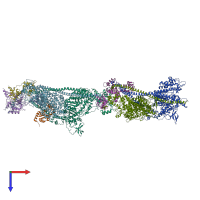 PDB entry 3jbh coloured by chain, top view.