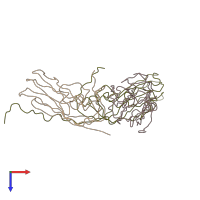 PDB entry 3jbm coloured by chain, top view.
