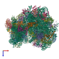 PDB entry 3jbo coloured by chain, top view.