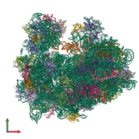 PDB entry 3jbp coloured by chain, front view.