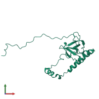 PDB entry 3jbs coloured by chain, front view.